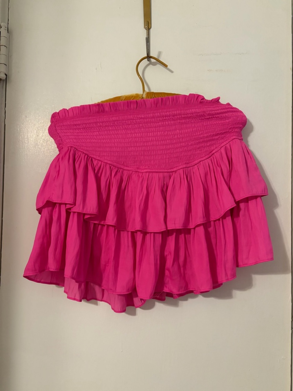 Mustard Seed Hot Pink Tiered Ruffle Mini Skort